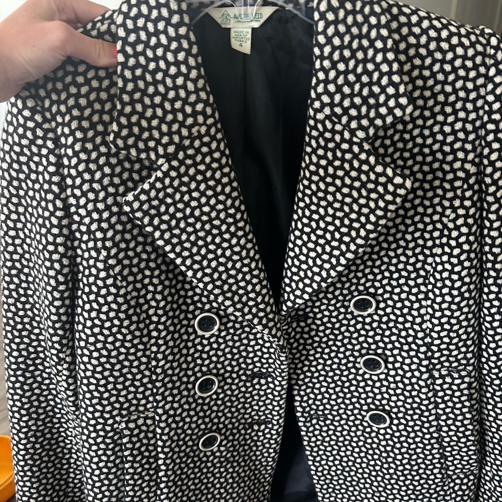 Anne Klein Black and White Polka Dot Blazer